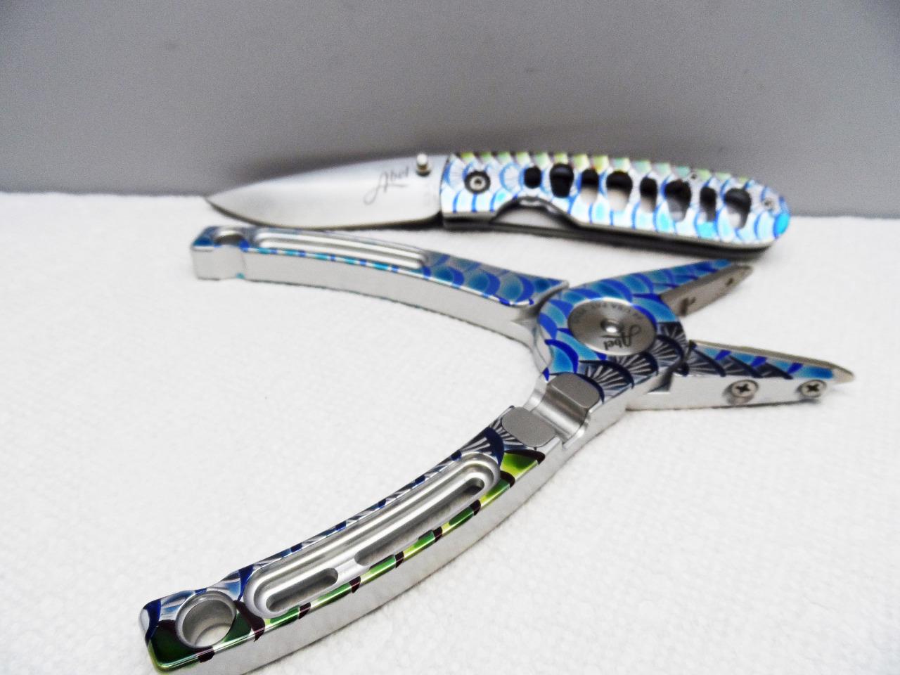 Abel PlierKnife Combo w/Leather Sheath & Lanyard, Fish Graphics