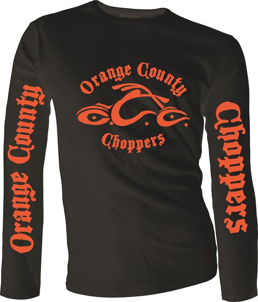 New USA Biker retro Orange County Choppers OCC Motorcycle Long Sleeve