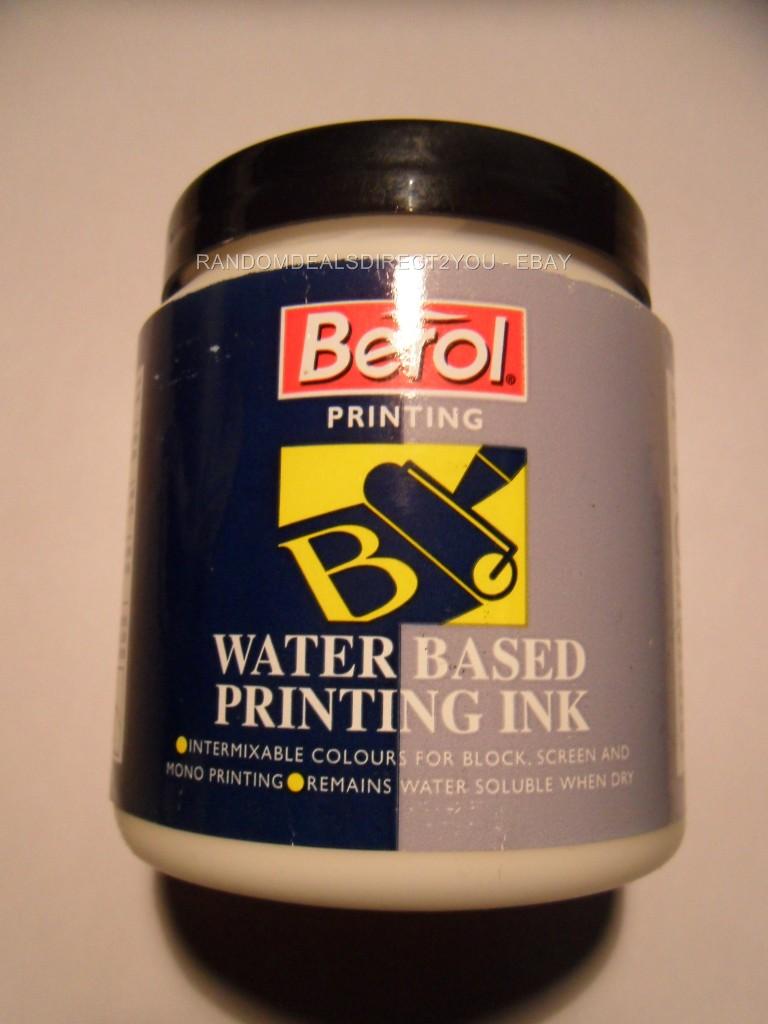 BEROL Water Based Printing Ink BLUE, GREEN, YELLOW, RED, WHITE ** NEW