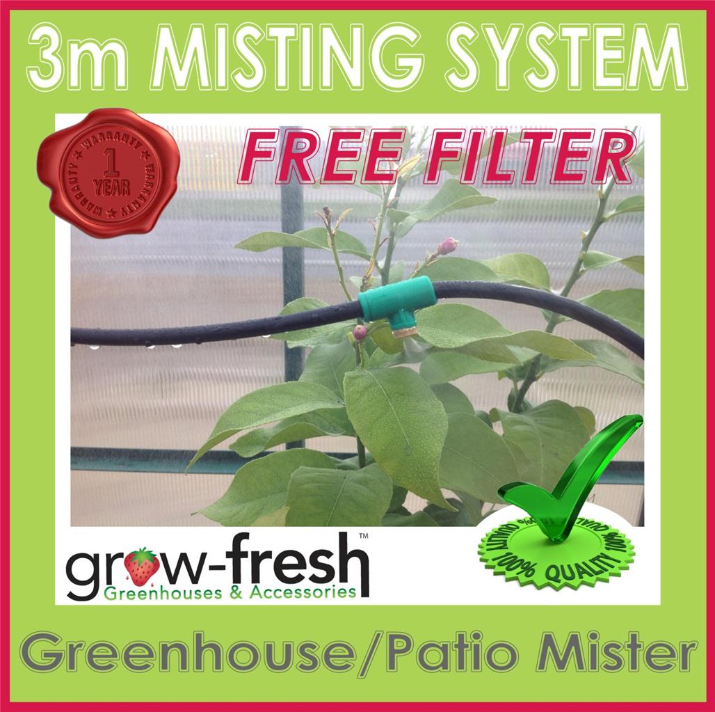 Greenhouse Mist Outdoor Patio Water Misting System KIT Cooling Green