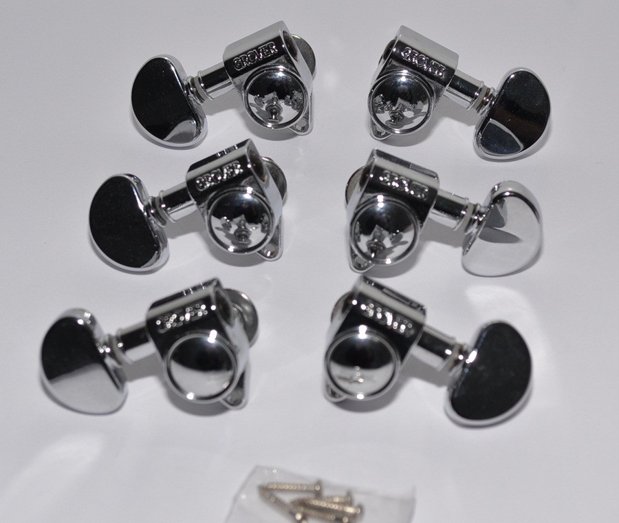 Grover Tuners Machine Heads Chrome Acoustic Guitar Ships from Ohio