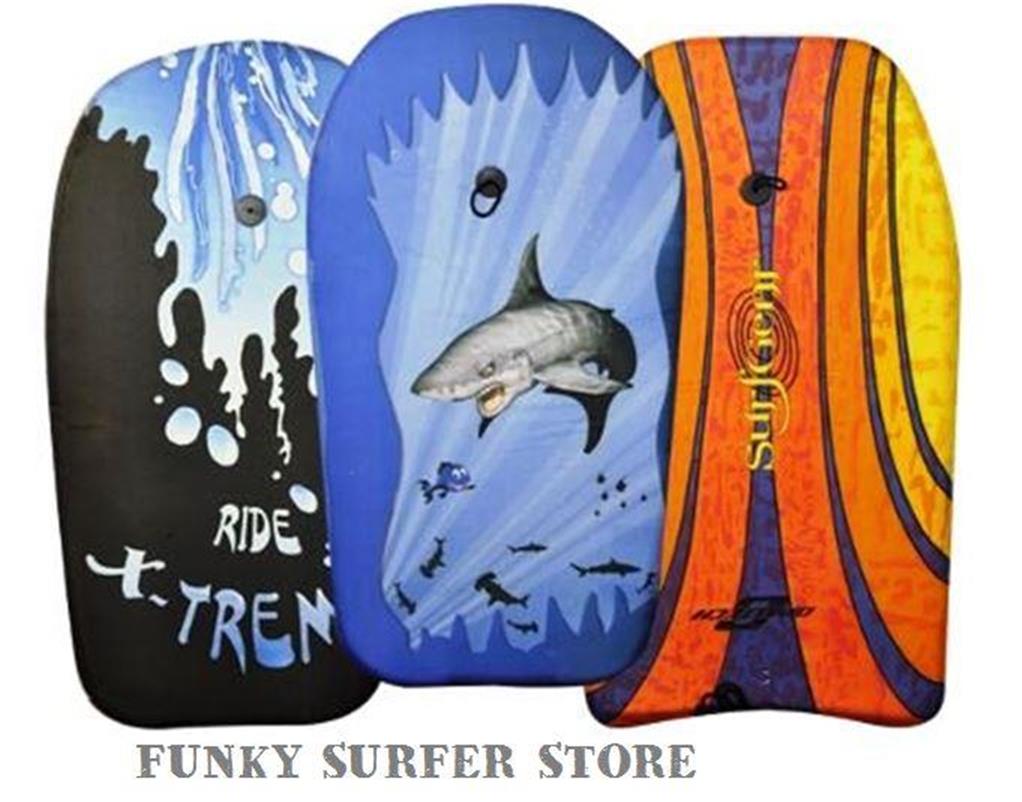33" KIDS BODYBOARDS SURF BEACH BOOGIE BOARD POOL SWIM FLOAT LEASH
