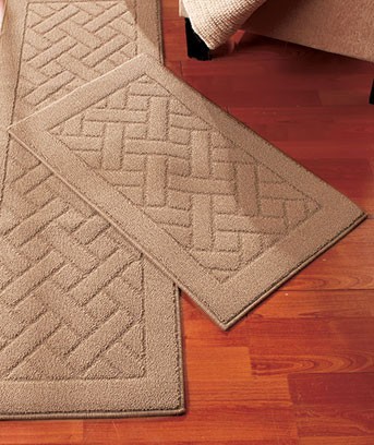 weave washable nonskid accent runner rug tan basket machine pattern