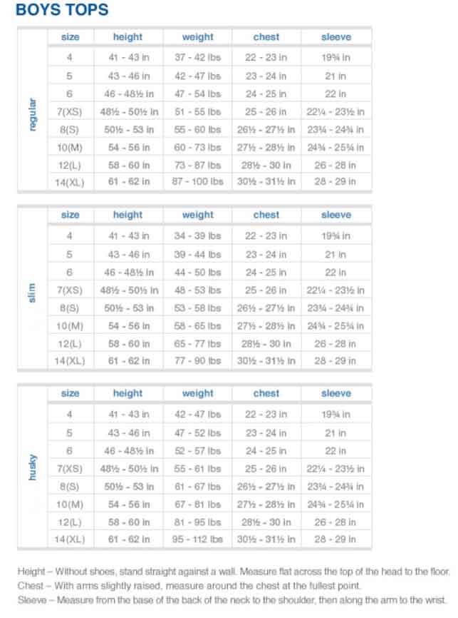 Aeropostale Mens Size Chart