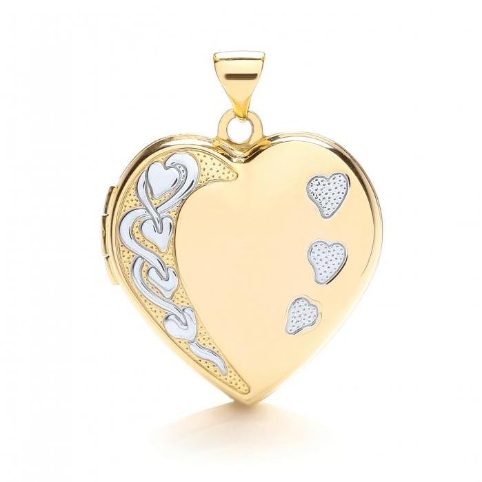 Large-9ct-White-Yellow-Gold-Hearts-Engraved-Heart-Shaped-Family-Locket ...