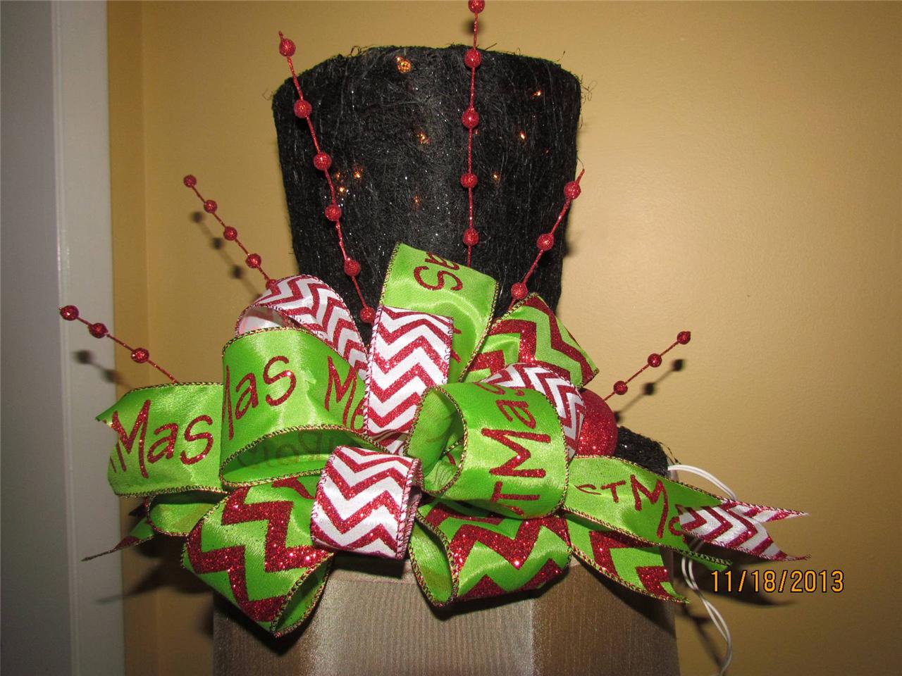 lighted top hat christmas tree topper bow 16 tall black lighted top hat christmas tree topper bow 16 tall black
