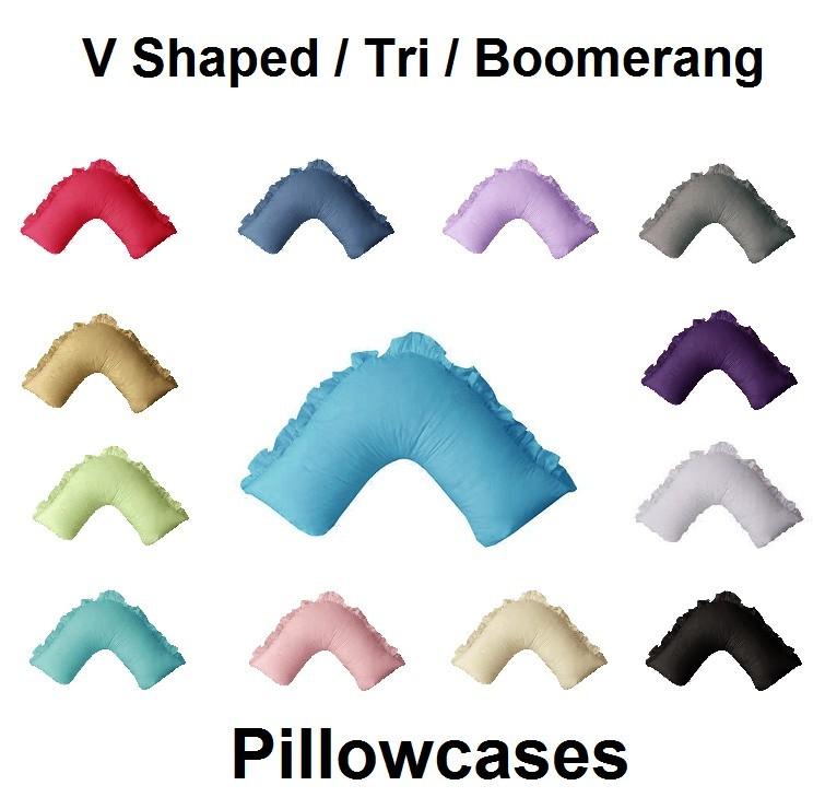 V Shape TRI Boomerang Ruffled Pillowcase Multicolor Choose From eBay