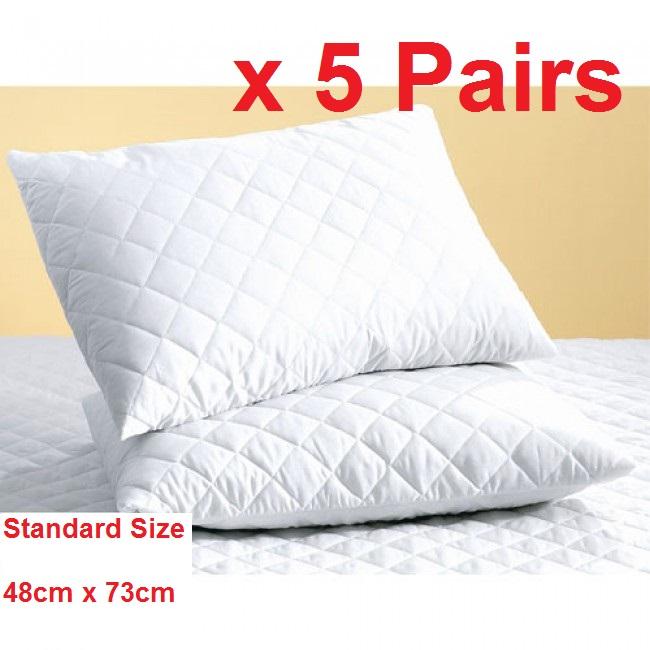 BULK BUY 10 x Quilted STANDARD Size Pillow Protectors 48cmx73cm NEW