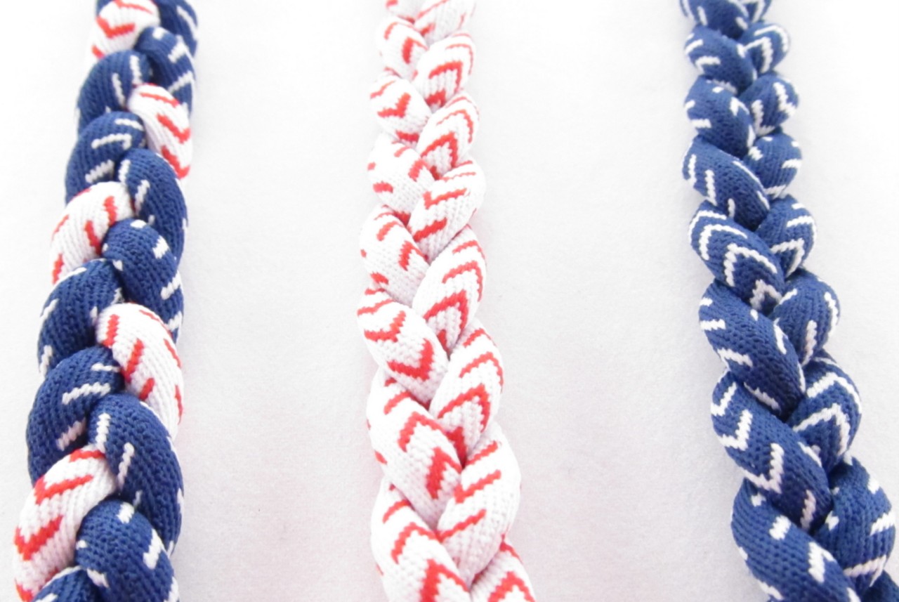 Baseball Thread Titanium Necklace Triple Braided 3 Styles 5 Sizes Ionic