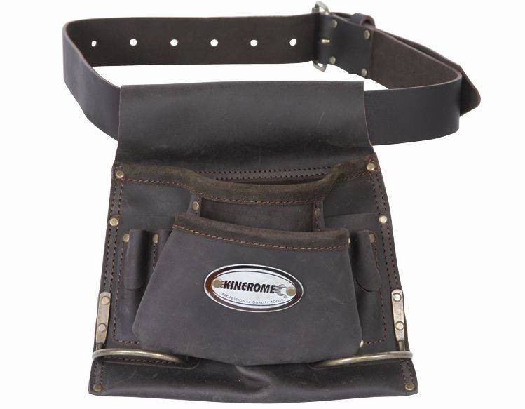 KINCROME BUILDERS Leather WORK BELT 8 Pocket Carpenters Tool Belt DIY