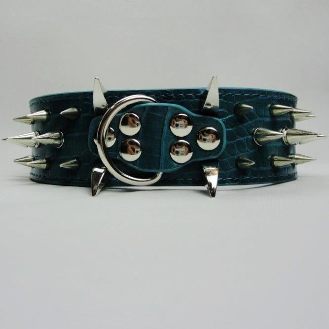 Dog-Leather-Spiked-Collar-For-Pitbull-Bully-Boxer-Collar-Size-XS-S-M ... Dog-Leather-Spiked-Collar-For-Pitbull-Bully-Boxer-Collar-Size-XS-S-M ...