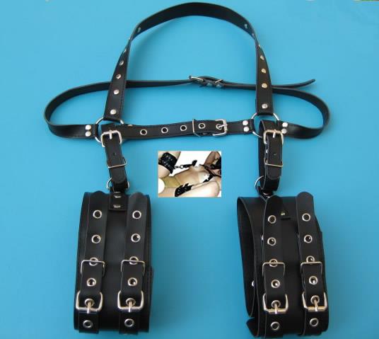 p Faux PU Leather Leg Spreader Restraints for Opening Thigh Fetish Gear p Faux PU Leather Leg Spreader Restraints for Opening Thigh Fetish Gear