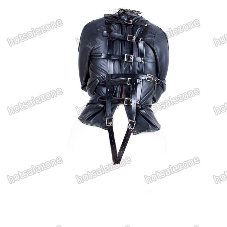 Womens Straitjacket Pu Leather Strict Bondage Kinky Straight Jacket Kinky Black Ebay 