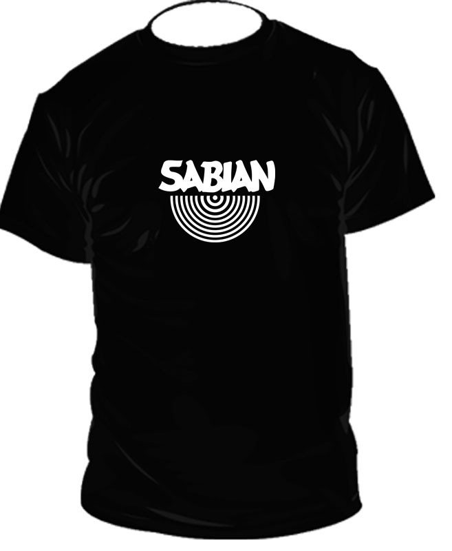 Sabian tshirt sabian cymbals logo black & white tshirt SIZES S2XL eBay