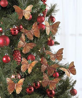 christmas holiday tree wreath butterfly clip ornaments in christmas holiday tree wreath butterfly clip ornaments in