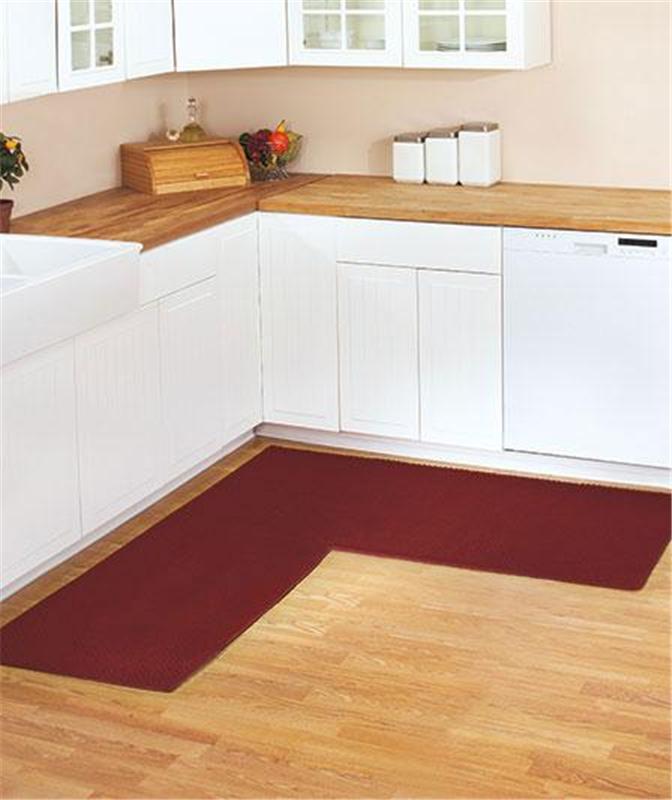 BERBER CORNER RUNNER TEXTURED KITCHEN RUG WITH NON-SKID BACKING 68" x