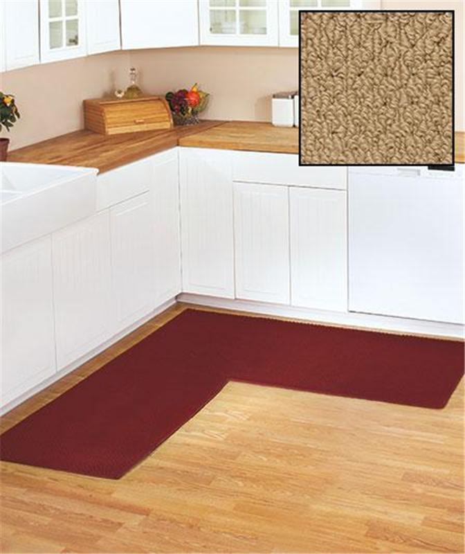 BERBER CORNER RUNNER TEXTURED KITCHEN RUG WITH NONSKID BACKING 68" x