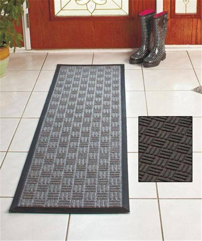 Indoor Outdoor Utility Runner Rug Ribbed Design Rubber Backing 3 Colors