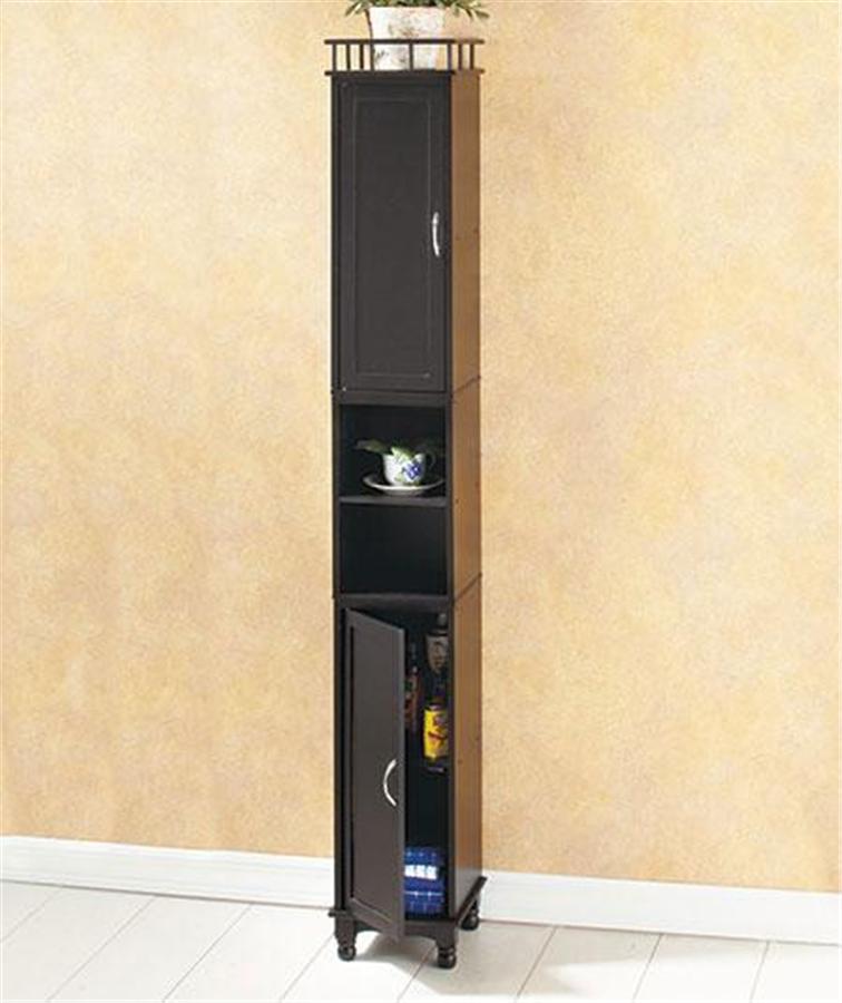 65" TALL HANDSOME WOOD SPACESAVER SLIM STORAGE FOR TIGHT AREAS
