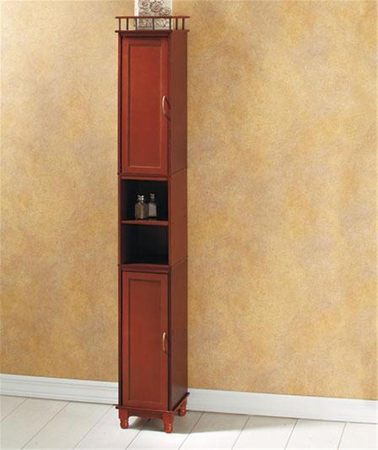 65" TALL HANDSOME WOOD SPACE-SAVER SLIM STORAGE CABINET ...