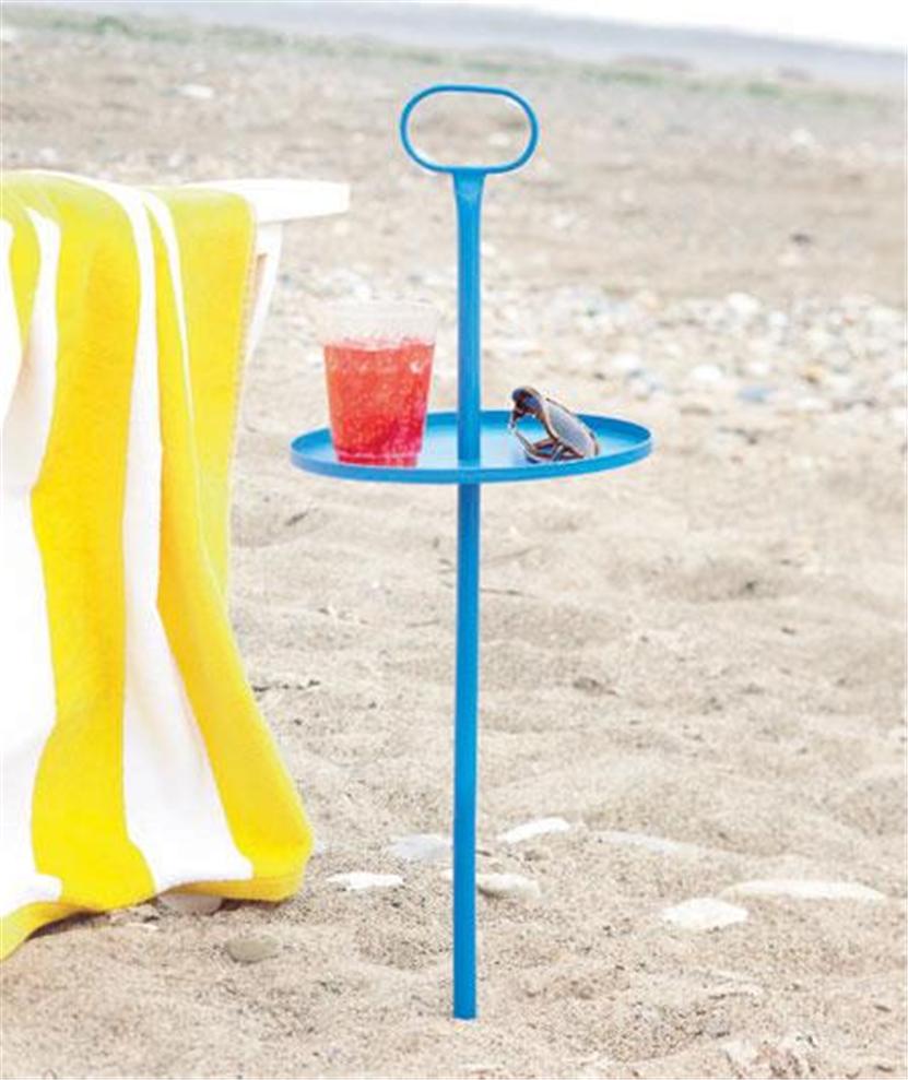 OUTDOOR TAKE IT ANYWHERE STAKE TABLE BEVERAGE SNACK HOLDER PICNICS