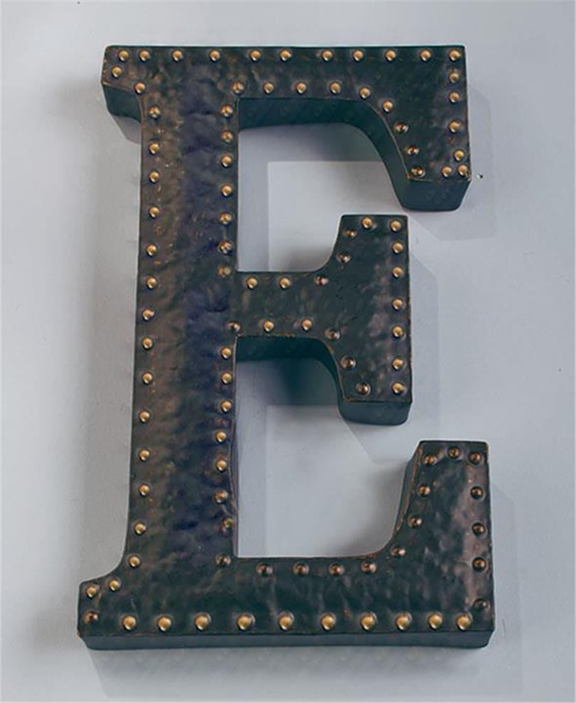 17"X10" VINTAGE METAL MONOGRAM INITIAL INDUSTRIAL STYLE WALL HANGING13