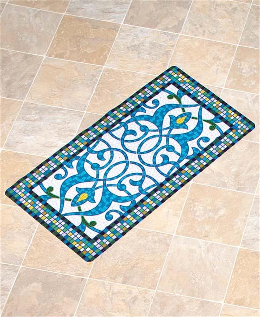 Easy Drainage Mosaic Design Outdoor Area Runner or Accent Rug for Patio