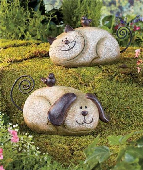 cat garden ornament stone