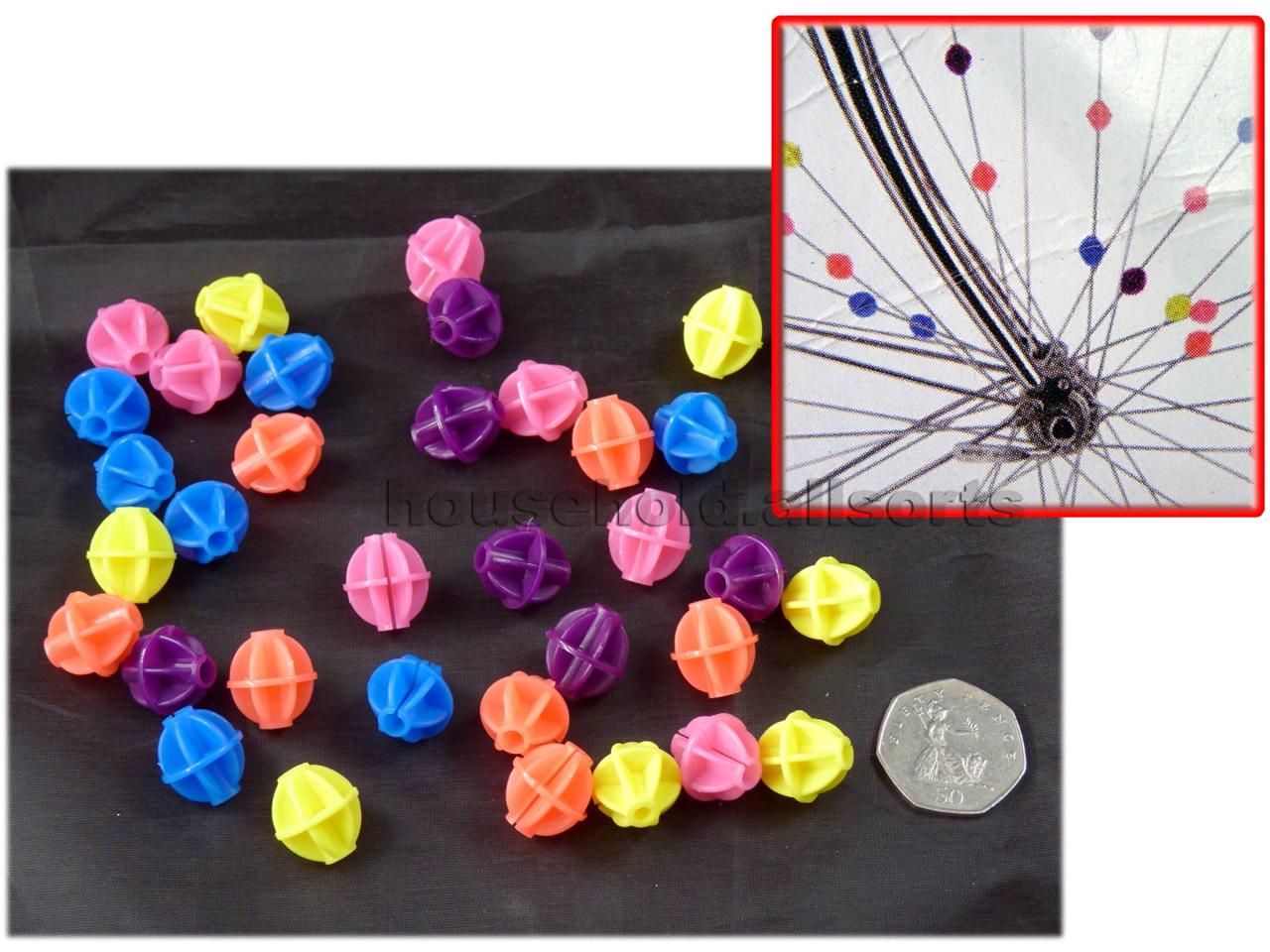 SPOKE BEADS Spokey Dokey Dokes snap on Bike Bicycle wheel spokes Slide