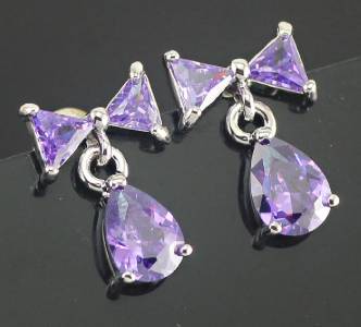 ewelry Gemstone Silver Stud Earrings 14mm F