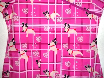  Scrubs on Koi Designer Holiday Winter Reindeer Medical Nurse Scrubs Pink Scrub