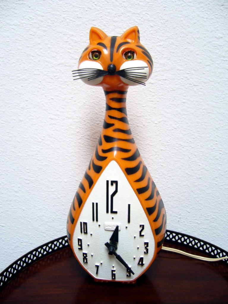 Vintage 1950's Spartus Cat Wall/Shelf Clock Moving Eyes eBay