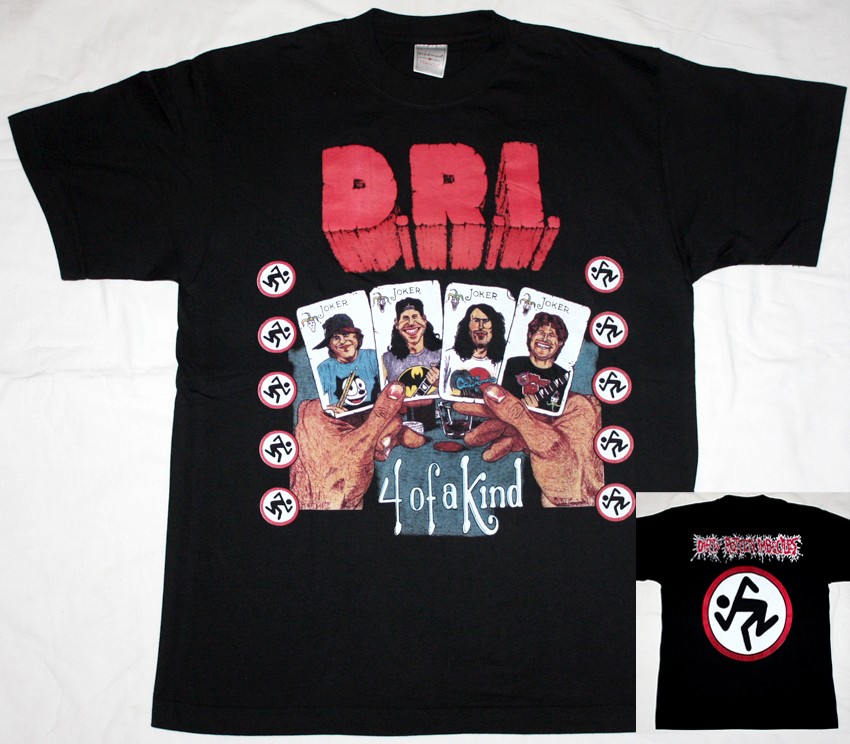 D-R-I-FOUR-OF-A-KIND-DIRTY-ROTTEN-IMBECILES-CROSSOVER-THRASH-NEW-BLACK-T-SHIRT