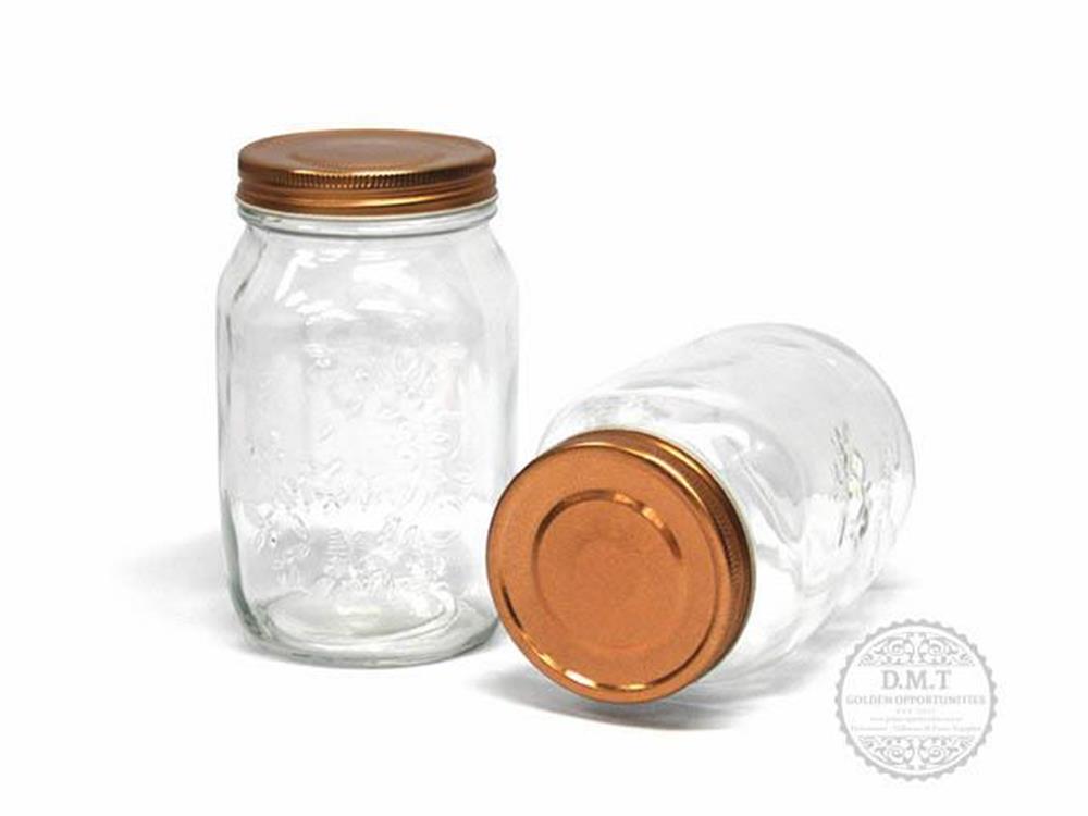 BULK BUY DISCOUNT 24 x 1000ml Glass Jars Rose Gold Lid Conserve Jam Food Favour eBay