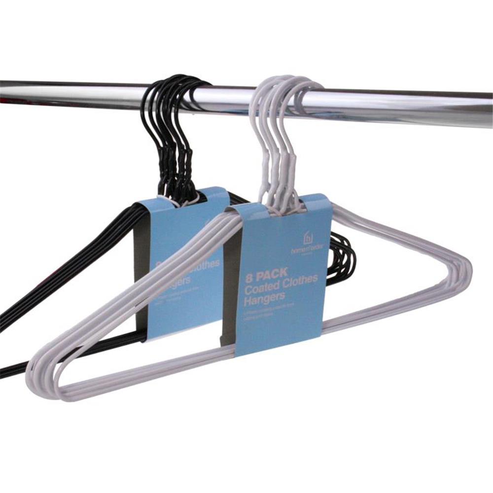 288 x Plastic Coated Coat Hangers Clothes Pants Closet Space Saving