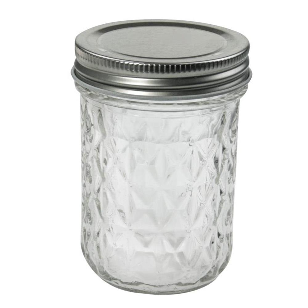 36 x 220ml Quilted Glass Jars with Lid Conserve Preserving Jam Jar