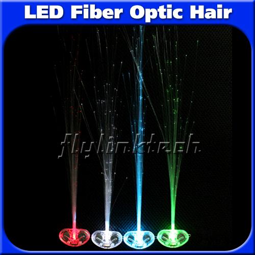 Colorful LED Fiber Optic Hair Extension Clips Glow Blue ...