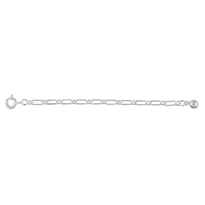 Sterling Silver 2.9mm Long and Short Chain Extender with Bead