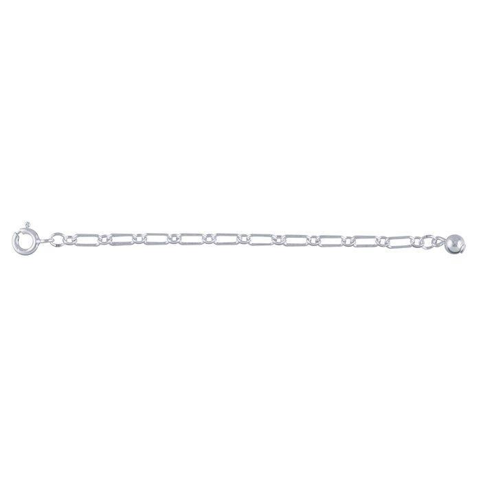 Sterling Silver 2.9mm Long and Short Chain Extender with Bead Sterling Silver 2.9mm Long and Short Chain Extender with Bead
