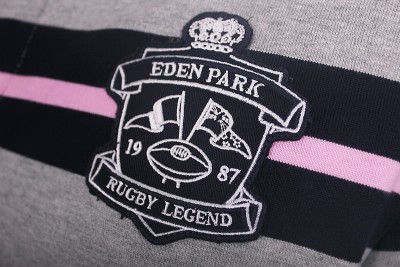 eBay: Mens Navy Grey Pink Stripe Rugby Jerse
