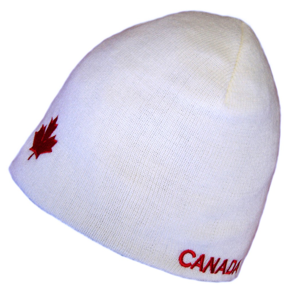 Canada Toque Beanie White Red Maple Leaf Logo Winter Hat eBay