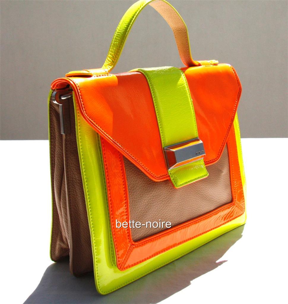 MIMCO Pablo Day Bag Neon.Yellow.Camel Leather RRP $499 Handbag Shoulder | eBay