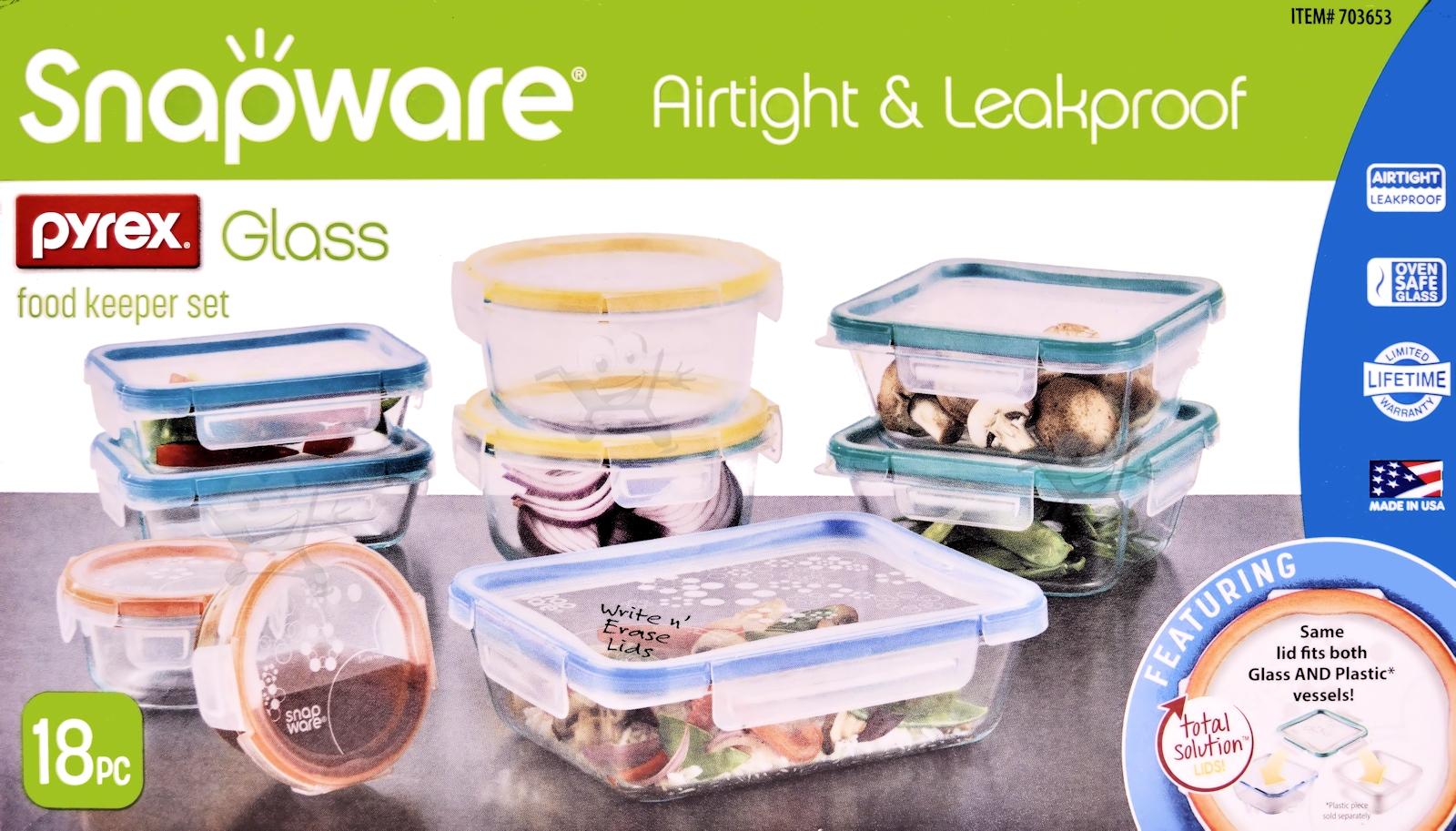 pyrex glass snapware sets