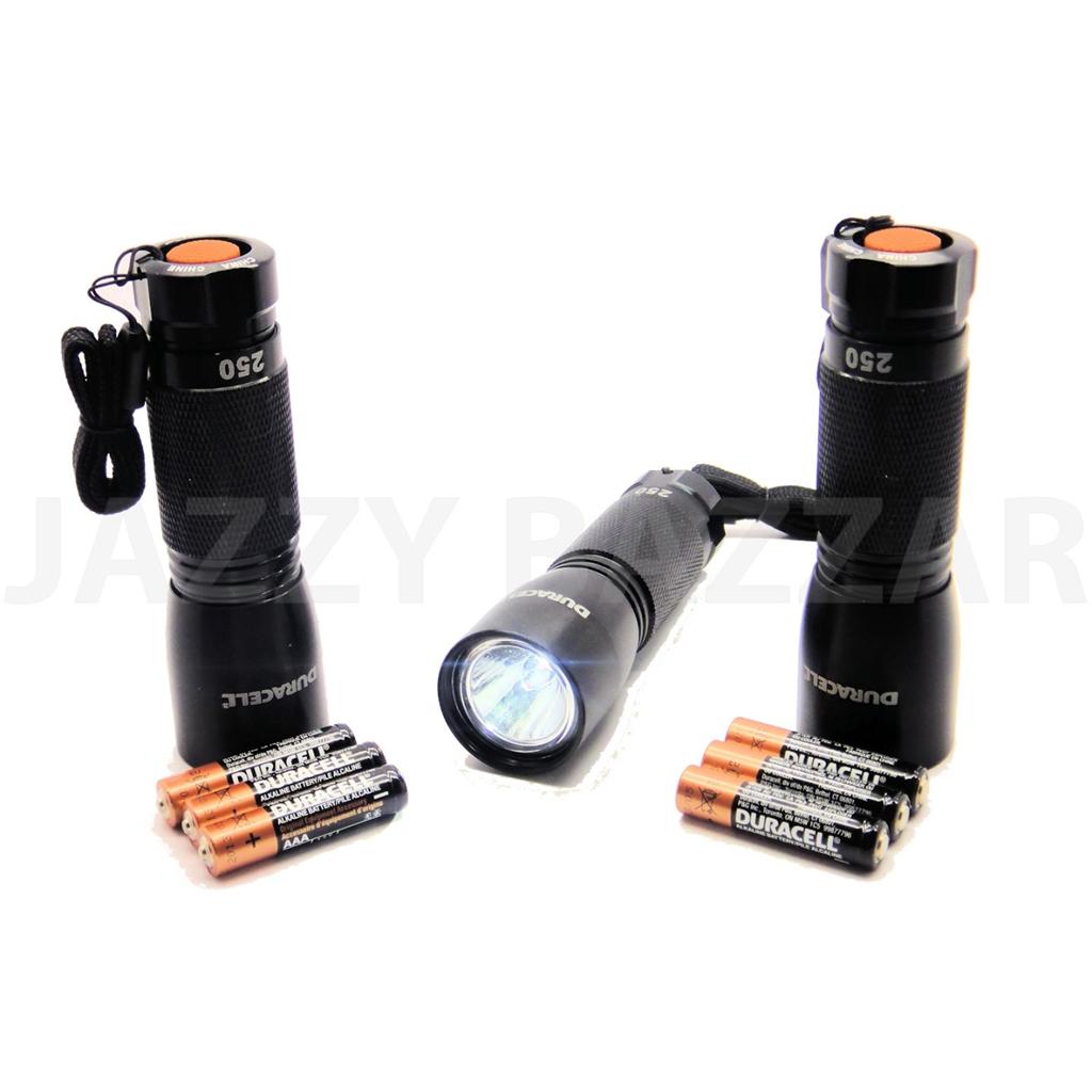 3 DURACELL Durabeam Ultra LED Flashlight 250 Lumens Torch Lamp