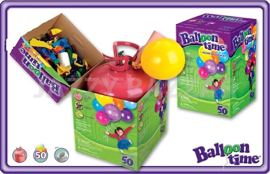 50 Jumbo Helium Balloons Bulk Kit Balloon Time Gas Tank Bottle Inflator Ribbon eBay