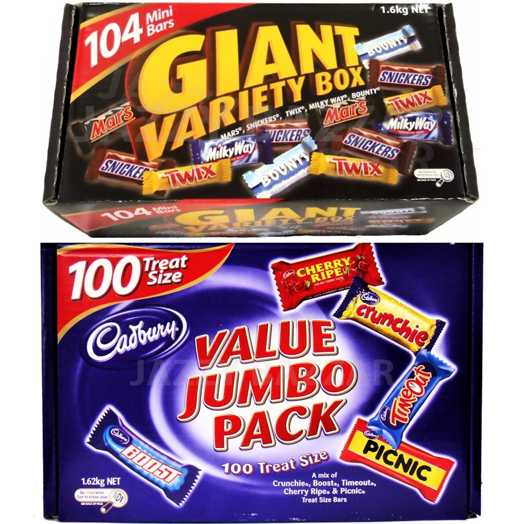 Mars 116 Variety MIX Cadbury 110 Value Jumbo Pack Milk Chocolate Wholesale BOX eBay