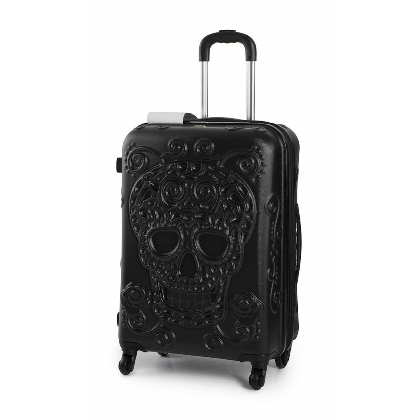 IT Luggage Set Skull Emboss 3Pc Hardside Expandable 4 Wheel Spinner