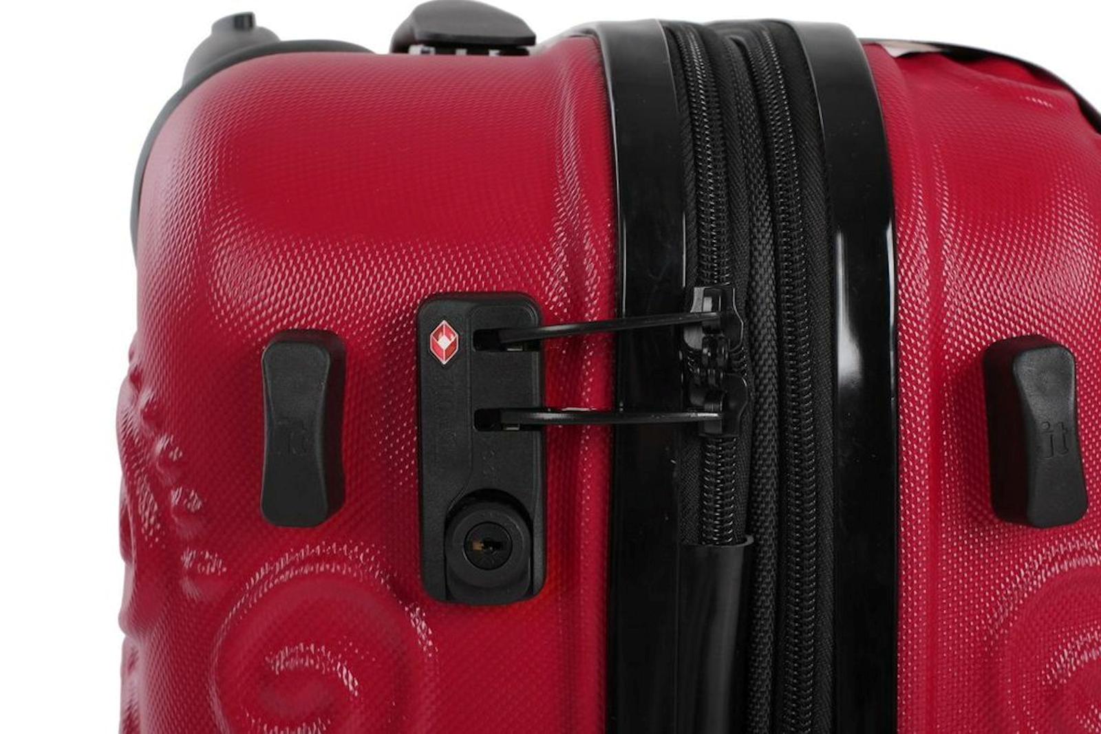 IT Luggage Skull Emboss Hard Shell Suitcase 3Pc Trolley Case Set