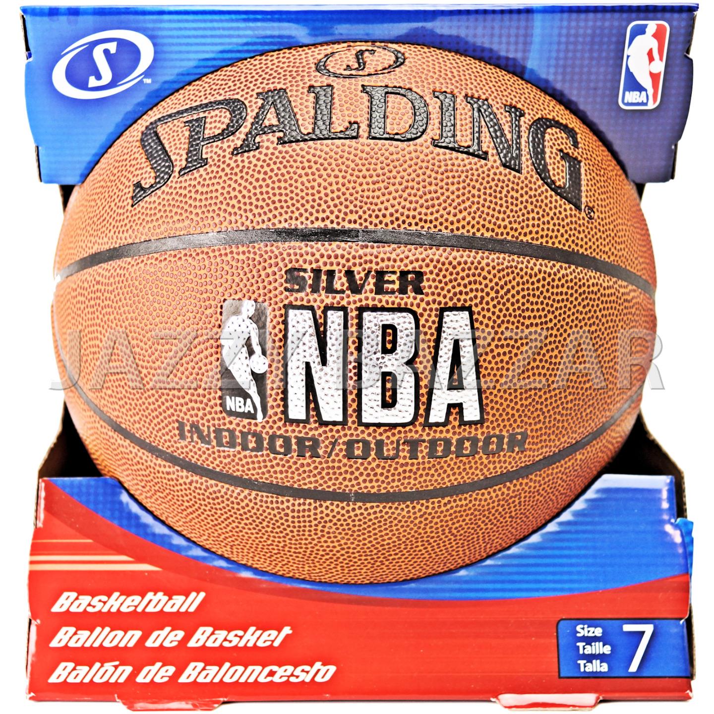 NEW SPALDING SILVER NBA BASKETBALL GAME BALL OFFICIAL SIZE 7 Indoor