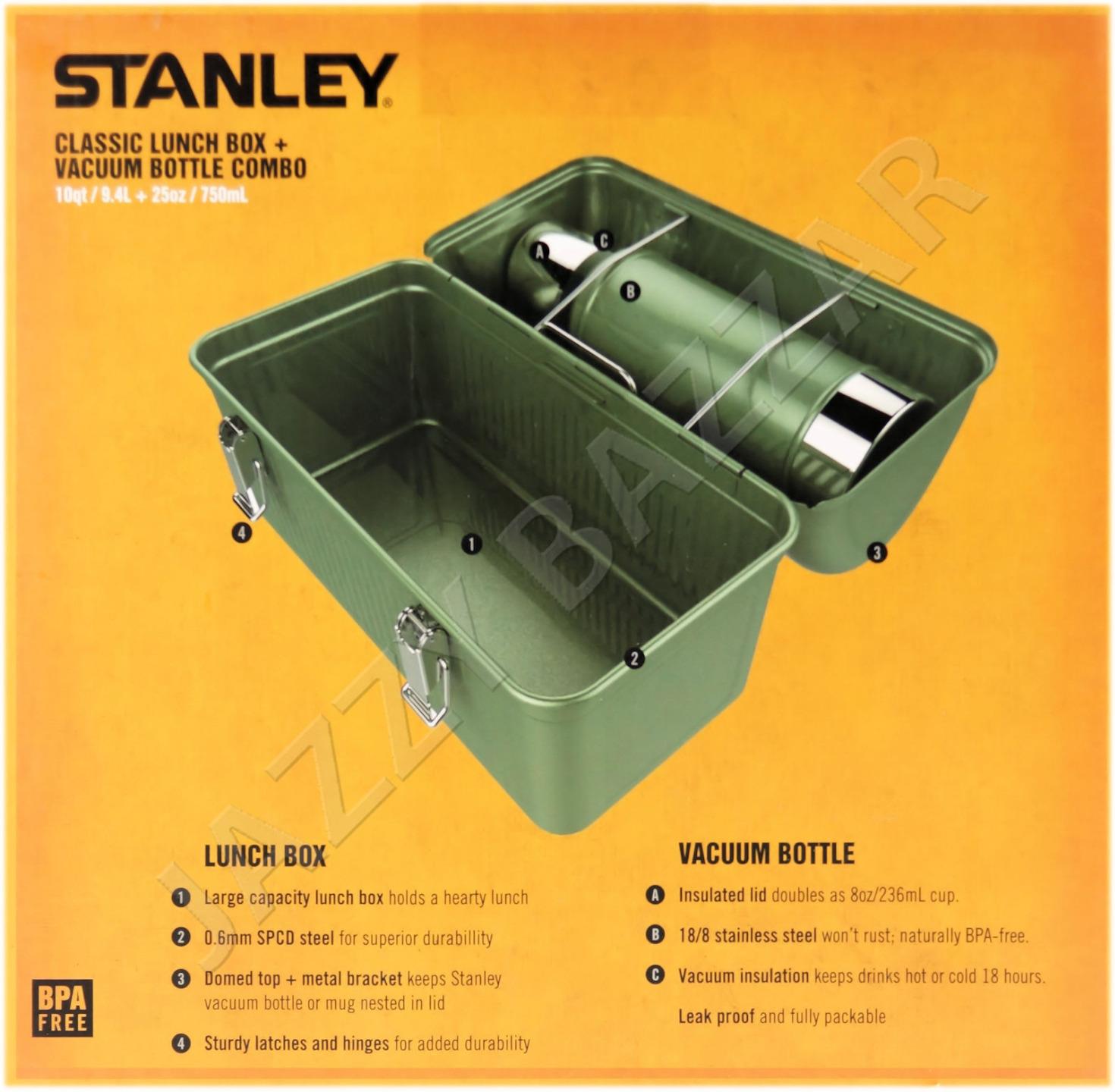 STANLEY Classic Combo Lunch Box 750ml Vacuum Bottle Flask Stainless